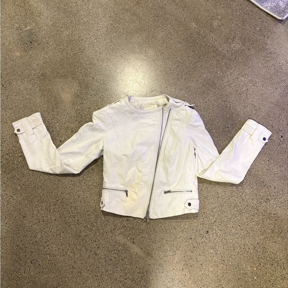 Joie White Leather Jacket - Picture 6 of 7